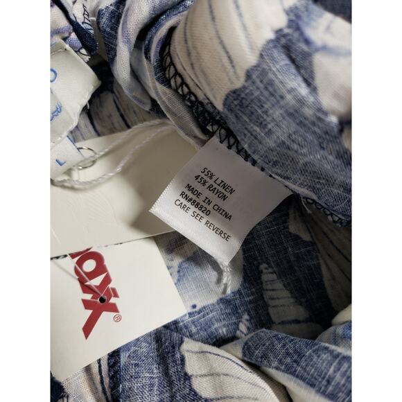 Calypso Pants Size Large Womens Blue Lightweight Linen Blend Pull On Cropped NWT - Picture 4 of 11